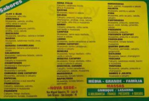 Gulosa Pizza menu