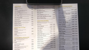 Preethi Indian Cuisine menu