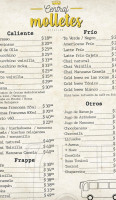 Central Molletes Cafetería menu