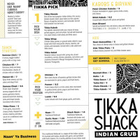 Tikka Shack Indian Grub menu