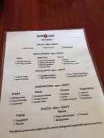 Siam Deli menu