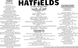 Hatfields On Bell Boulevard menu