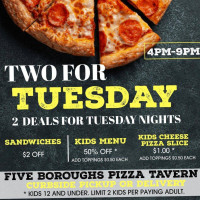 Five Boroughs Pizza Tavern food