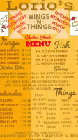 Lorio's Wings-n-things menu