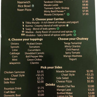 Tandoor Tikka menu