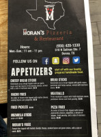 Moran’s Pizzeria menu