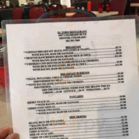 El Toro Restaurant. menu