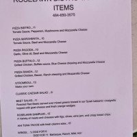 Roselawn Bistro menu