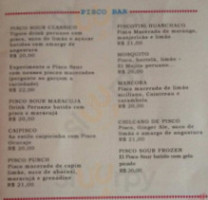La Carioca Cevicheria Ipanema menu