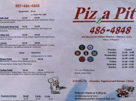The Piza Pit menu