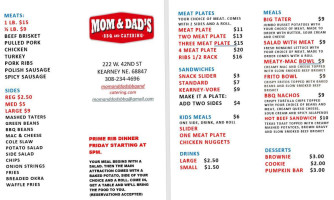 Mom And Dad's -b-que menu