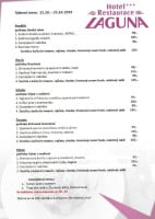 Restaurace A Laguna menu