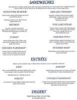 Cabby's Grill Patio menu