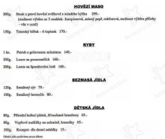 Restaurace Na Rychtě menu