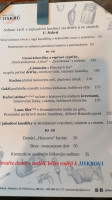 Zájezdní Hostinec U Jiskrů menu