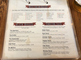 Firewater Saloon Mount Greenwood menu