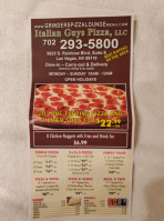 Grinders Italian Guys Pizza Llc menu