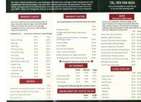 Pat's Village Deli menu