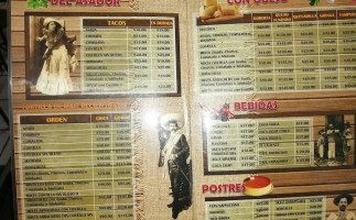 Asadero El Cachanilla menu