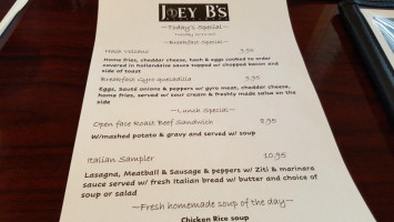 Joey B's menu