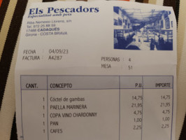 El Pescador menu