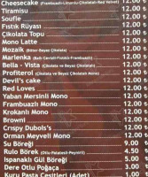 Kahve Tutkusu menu