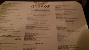 Greko's Restaurant & Steak House menu