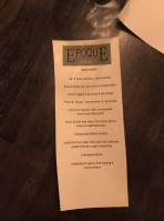 Epoque menu