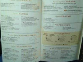 Panera Bread menu