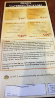 Gino's Pizza menu