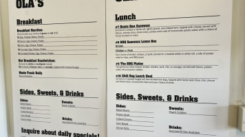 Ola's Route 66 Lunch Box menu