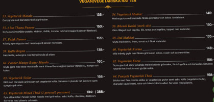 Gandhi Restaurang Umeå menu