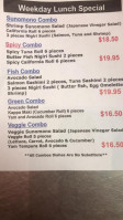 Sushi Cafe menu