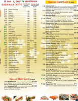 Sushi Hut menu