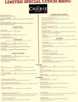 The Cherie Bistro menu