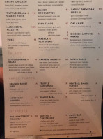 XO Bistro + Bar menu