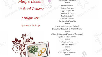 Da Arrigo Di Milesi Claudio C. menu