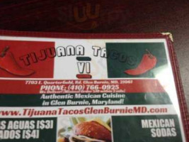 Tijuana Tacos Vi menu