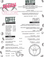 Chill Zone Cafe menu