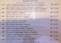 Arcadas Padaria menu