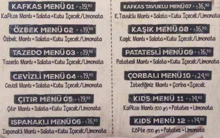 Tazedo menu