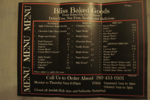 Bliss Baked Goods menu