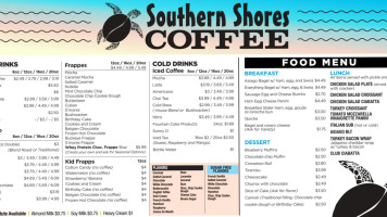 Southern Shores Coffee menu