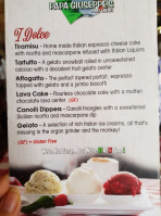 Papa Giuseppe's Pizza & Pints menu