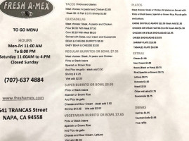 Fresh A-mex menu