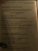 The VNYL, Vintage New York Lifestyle menu