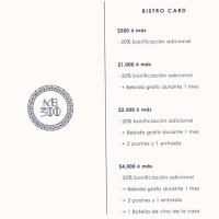 Mi Bistro 300 menu