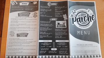 El Parche Colombian menu