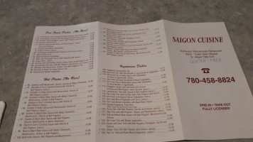 Saigon Cuisine menu