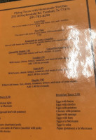 Flying Tacos menu